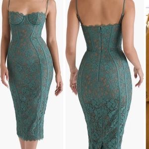 Joelle Lace Underwire Midi Cocktail Dress